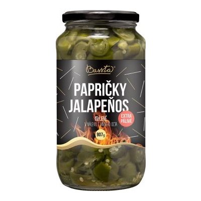 Bassta Papričky Jalapenos Extra pálivé krájené v nálevu z viného octa 907 g – Zbozi.Blesk.cz