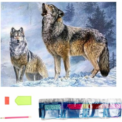 Norimpex Diamantové malování Vlčí volání 30 x 40 cm – Sleviste.cz