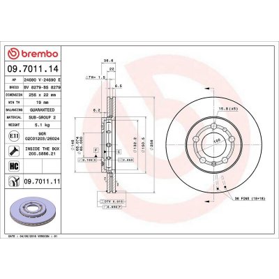 Brzdový kotouč BREMBO 09.7011.11 | Zboží Auto