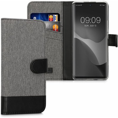 Pouzdro KWmobile Luxusní flipové Canvas Wallet Honor 50 / Huawei Nova 9 Šedé – Zboží Mobilmania