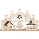 Elektrický svícen 3D vánoční trh, napájení: síťové, 7 svíček, přírodní – Zboží Dáma