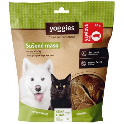 Yoggies Sušené vepřové maso pro psy 80 g – Zboží Dáma