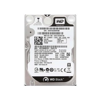 WD SCORPIO 750GB, 2,5", SATA/600, 7200RPM, 16MB, WD7500BPKX