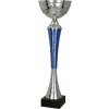 Pohár a trofej Kovový pohár Stříbrno-modrý 26,5 cm 9 cm