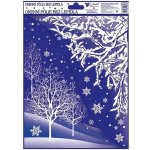Okenní fólie rohová s glitrem zimní krajina 42x30cm set – Hledejceny.cz