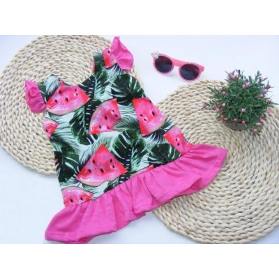 G-baby letní šaty s volánky Meloun růžové