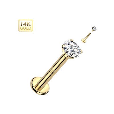 Šperky4U zlatý piercing do brady labreta ZL01245-1208-YG