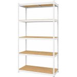 Výprodej-regálů.cz Regál 1830x900x300 mm lakovaný 5-policový, nosnost 875 kg, RIVET - bílý – Zboží Mobilmania