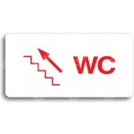 ACCEPT Piktogram WC VLEVO NAHORU - bílá tabulka - barevný tisk bez rámečku – Hledejceny.cz