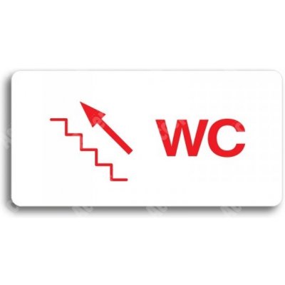 ACCEPT Piktogram WC VLEVO NAHORU - bílá tabulka - barevný tisk bez rámečku – Hledejceny.cz