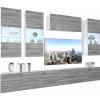 Obývací stěna Belini Premium Full Version šedý antracit Glamour Wood LED osvětlení Nexum 83