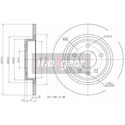 Brzdový kotouč OPEL zadní ASTRA 09- 16 MAXGEAR – Zbozi.Blesk.cz