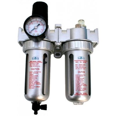 Regulátor tlaku vzduchu 1/2", 10 bar, s vysoušečem a přimazáváním - SATRA | Zboží Auto
