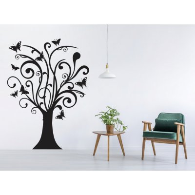 Nalepte.cz samolepka na zeď Rostlina a motýli , rozměry 88 x 120 cm – Zboží Dáma