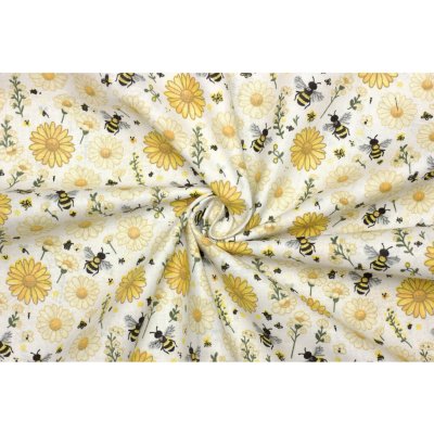 Bavlněné plátno - Včela a pampeliška – Zbozi.Blesk.cz