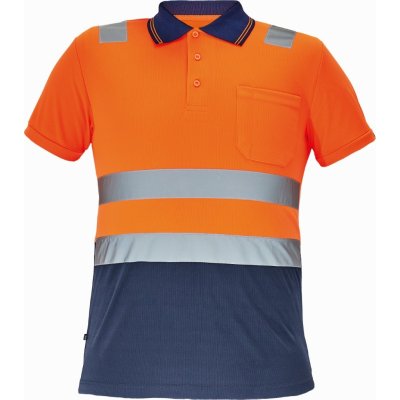 Cerva CADIZ HI-VIS polokošile oranžová/tmavě modrá – Zboží Mobilmania