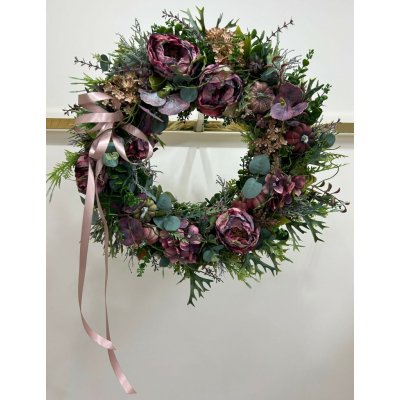 Luxusní podzimní věnec v burgundy a pudrových tónech 55 cm – Hledejceny.cz