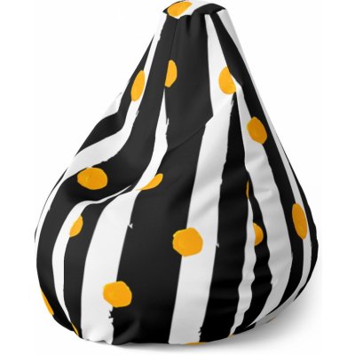 Sablio sedací vak Pear pruhy a puntíky 140 x 100 x 25 cm – Sleviste.cz