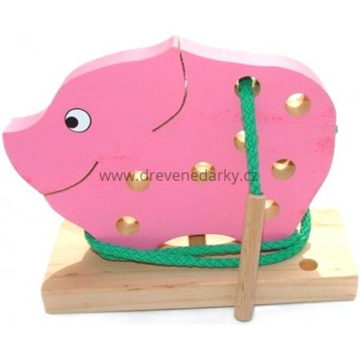 CREATIVE THREAD TOYS DŘEVĚNÉ PROVLÉKADLO PRASE PIG – Hledejceny.cz