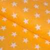 Metráž Goldea bavlněné plátno - bílé hvězdičky na žlutě oranžovém 160 cm