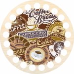 Chráněná dílna Dřevěný svět Podtácek 10 cm, kávový motiv 2 – Zboží Dáma