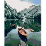 zuty Malování podle čísel Pramice na jezeře v horách 80 x 100 cm vypnuté plátno na rám – Zboží Dáma