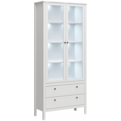 Kondela Vitrína 2W2S bílá OLJE – Zboží Mobilmania