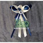 Vonička (vývazek) svatební - tm. modrá-krémová s perlovým květem – Hledejceny.cz