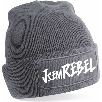 Beechfield čepice s potiskem Jsem rebel šedá – Hledejceny.cz