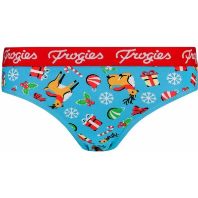 Forgies Dámske kalhotky Reindeer Christmas světle modrá | krémová | červená – Zboží Dáma