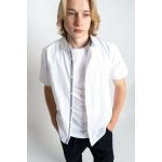 Chlapecká bílá košile regular střihu s krátkým rukávem bílá – Sleviste.cz