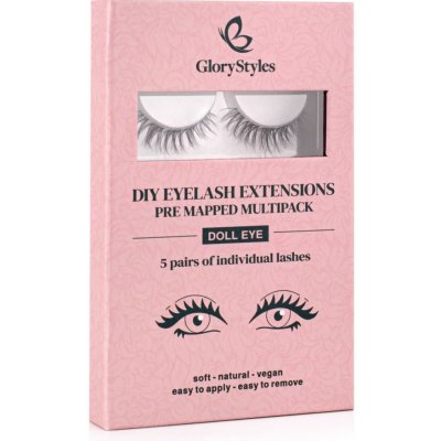 GloryStyles Sada 5 párů segmentových řas - DOLL EYE – Zbozi.Blesk.cz