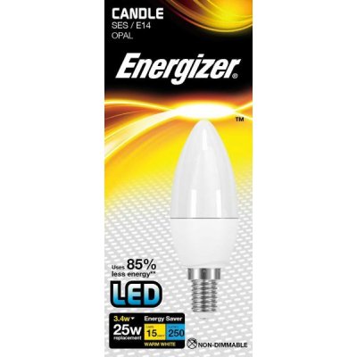 Energizer LED žárovka svíčka 3,4W Eq 25W E14 S8845 Teplá bílá – Zboží Mobilmania