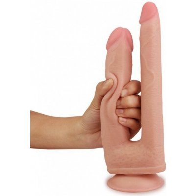 LoveToy Skinlike Double Penetration Soft Cock, dual density dildo s přísavkou 24 x 2,5 / 3,4 cm – Zbozi.Blesk.cz