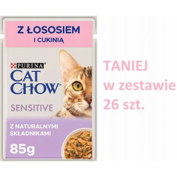 Purina CAT CHOW Sensitive Losos a cuketa omáčce 26 x 85 g