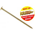 Konstrukční vrut do dřeva KLIMAS 8x160 TORX talířová hlava TX40 žlutý Zn (25 ks v balení) – Zboží Mobilmania