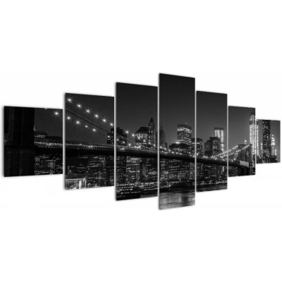 Obraz Brooklyn mostu v New Yorku, sedmidílný 210x100 cm – Zboží Mobilmania