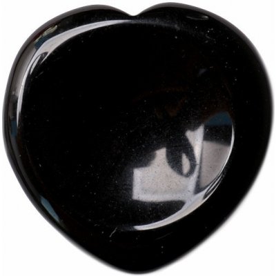 Nefertitis Obsidián černý masážní hmatka srdce NF27547 - cca 4 cm