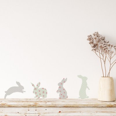 Funlife Samolepky na zeď pro děti králíci se vzorem 8 x 10 cm – Zboží Mobilmania