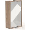 Regál a polička Lineart Rauman Vysoká skříň 111,2 x 50 x 187,6 cm jilm světlý / bílá