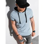 Ombre Clothing pánské tričko s kapucí Ingeborg V7 světle modrá S1376 – Sleviste.cz