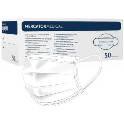 Mercator Medical OPERO Chirurgická ústenka z netkané textilie s gumičkami, třívrstvá Bílá 100 ks – Zbozi.Blesk.cz