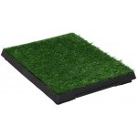 vidaXL Toaleta pro psy s nádobou a umělou trávou zelená 63 x 50 x 7 cm WC – Zboží Mobilmania