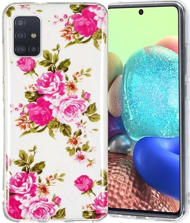 Pouzdro Noctilucent gelové Samsung Galaxy A51 5G - rozkvetlé květy