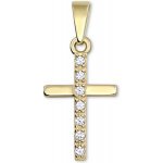 Soliter Přívěsek křížek ze žlutého zlata s krystaly 249 001 00565 – Zboží Mobilmania