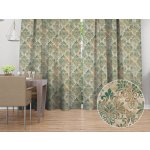 Biante Sametový závěs Tamara TMR-049 Hnědo-zelený zámecký vzor na světle hnědém 145x220 cm – Zboží Dáma