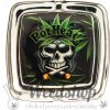 Popelník WeedShop Skleněný hranatý popelník Cannabis Skull Cannabis Skull