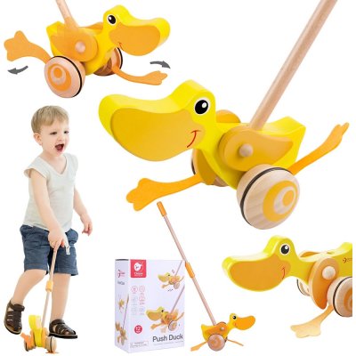 Teddies strkadlo Kačenka dřevo 55cm tlačící s tyčkou v krabici 20x29x13cm – Hledejceny.cz