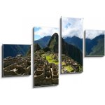 Obraz 4D čtyřdílný - 100 x 60 cm - Machu Picchu Top View Pohled shora na Machu Picchu – Sleviste.cz