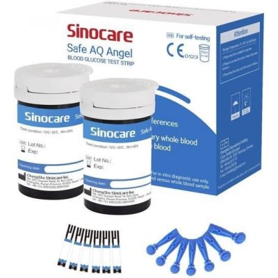 Sinocare Safe AQ Angel Set 50 náhradních proužků + 50 lancet